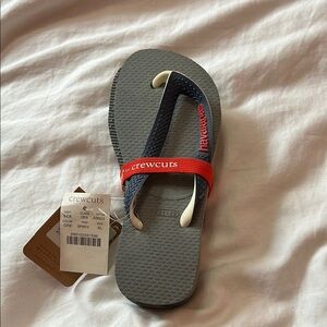 Havaianas for crewcuts Red and Gray boys flip flops NWT